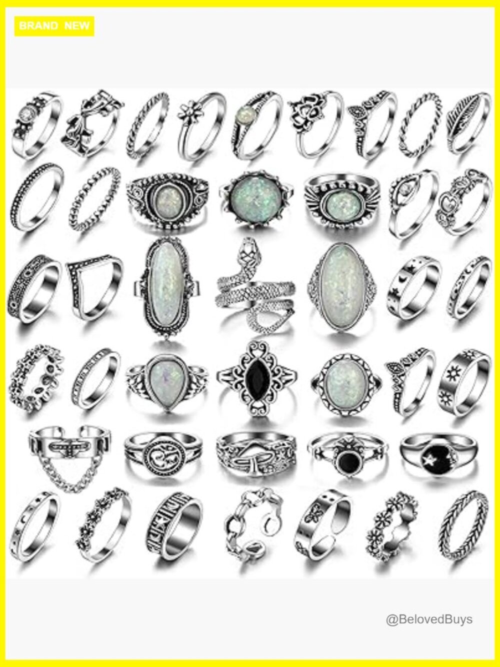 Chunky Gothic Stacking Ring Set Vintage Snake Skull & Star